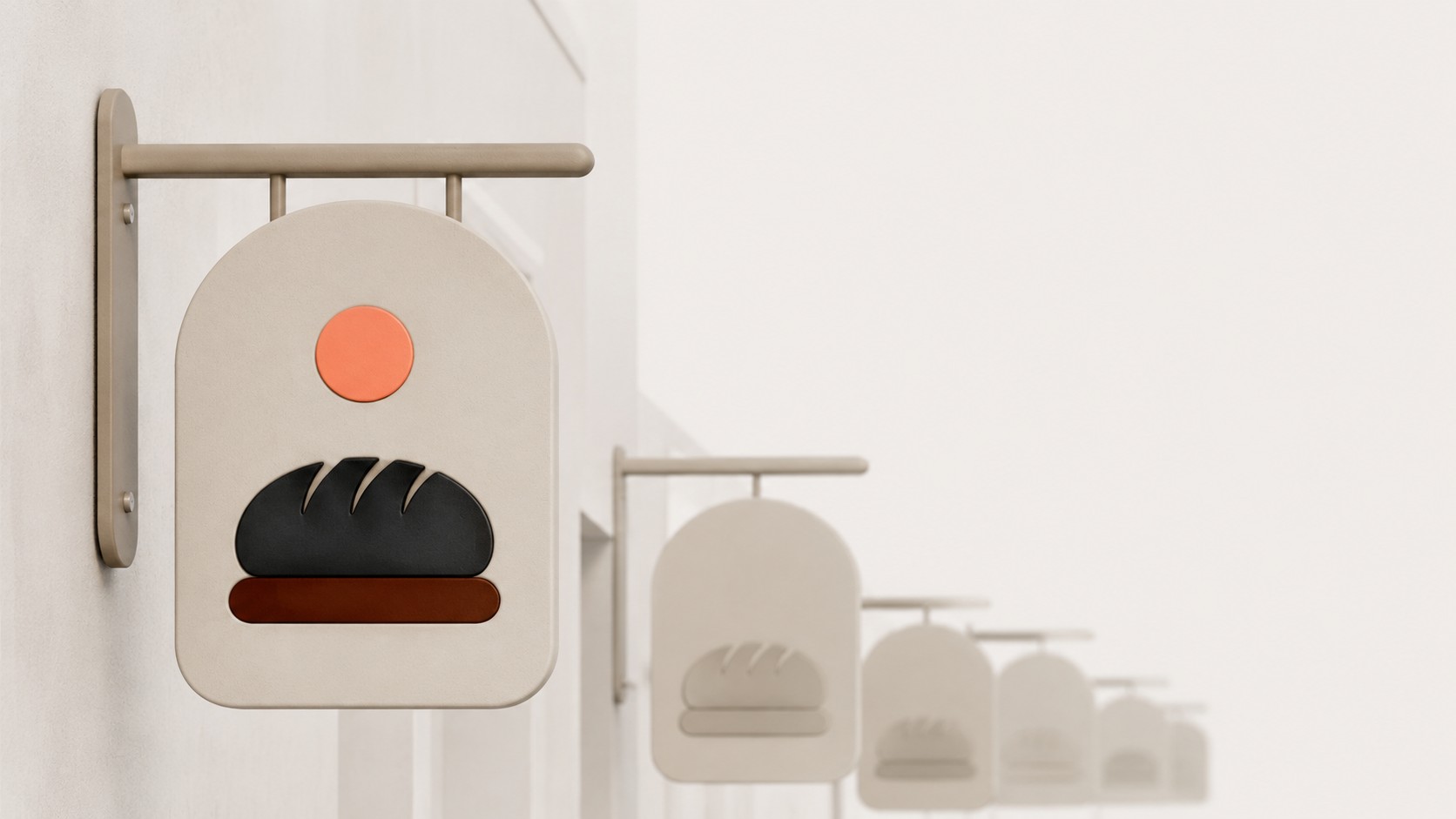 Identité visuelle de boulangerie artisanale haut de gamme, exemple d'application des codes couleur à un secteur précis