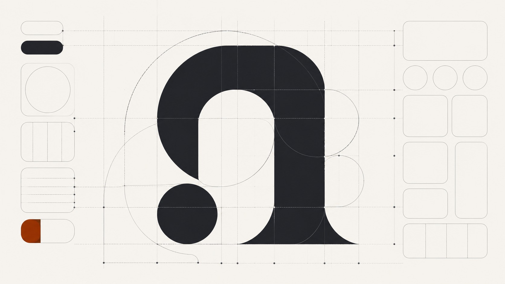 Système de grille modulaire pour caler un logo et sa typographie à l'écran